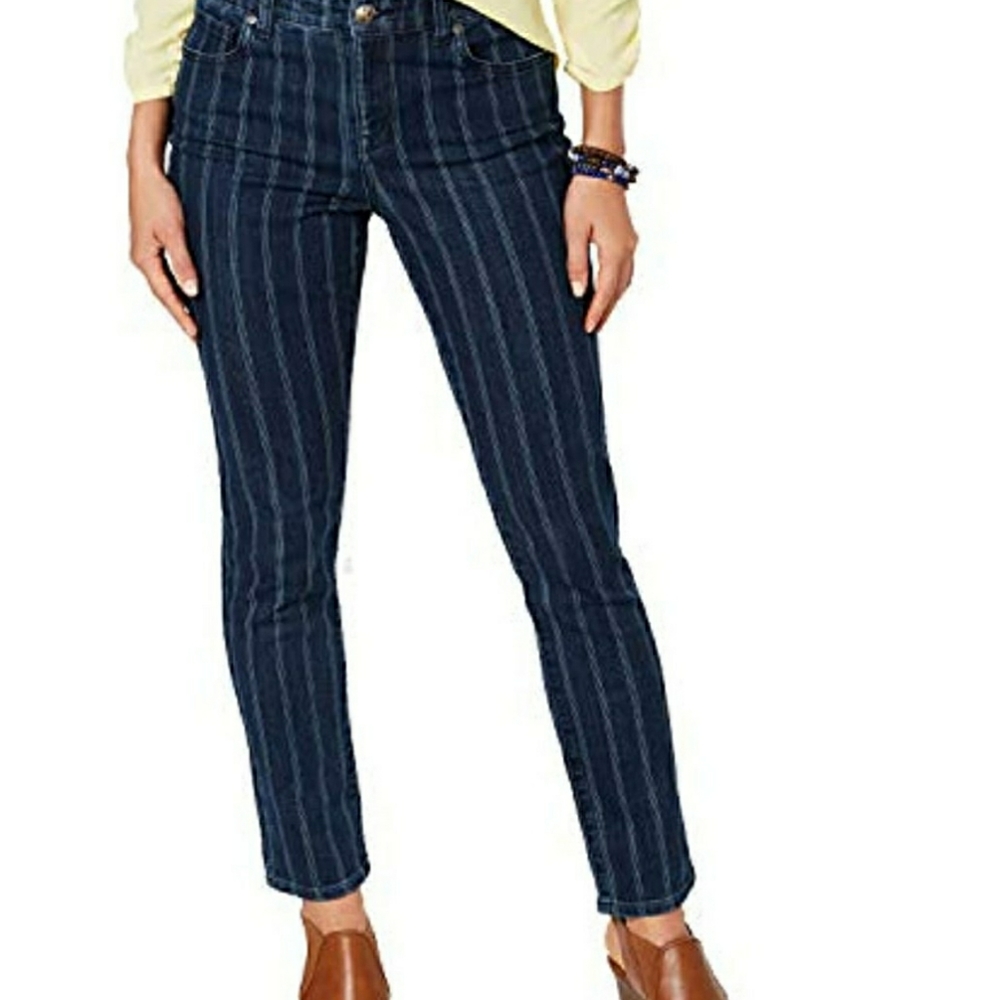 Style & Co Striped Ankle Slim Jeans sz 12